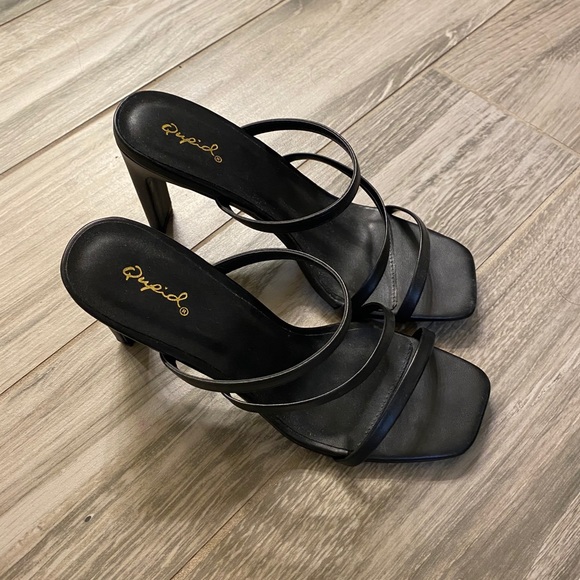 Black Strappy Heels - Picture 1 of 4